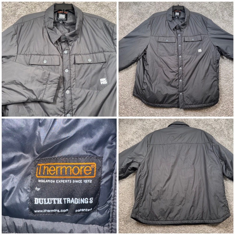 Alaskan Hard Gear by Duluth Trading Co Mens Insulated Snap Front Jacket 2XL Gray